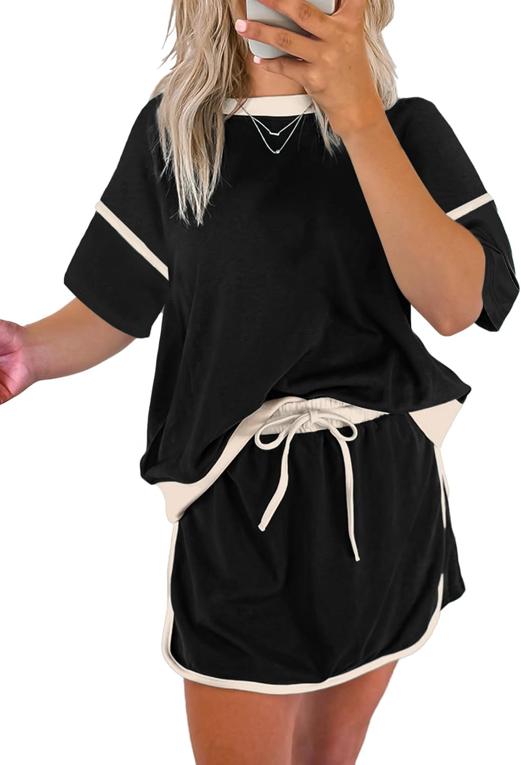 EVALESS Women 2 Piece Sets Summer Tops Matching Skirt