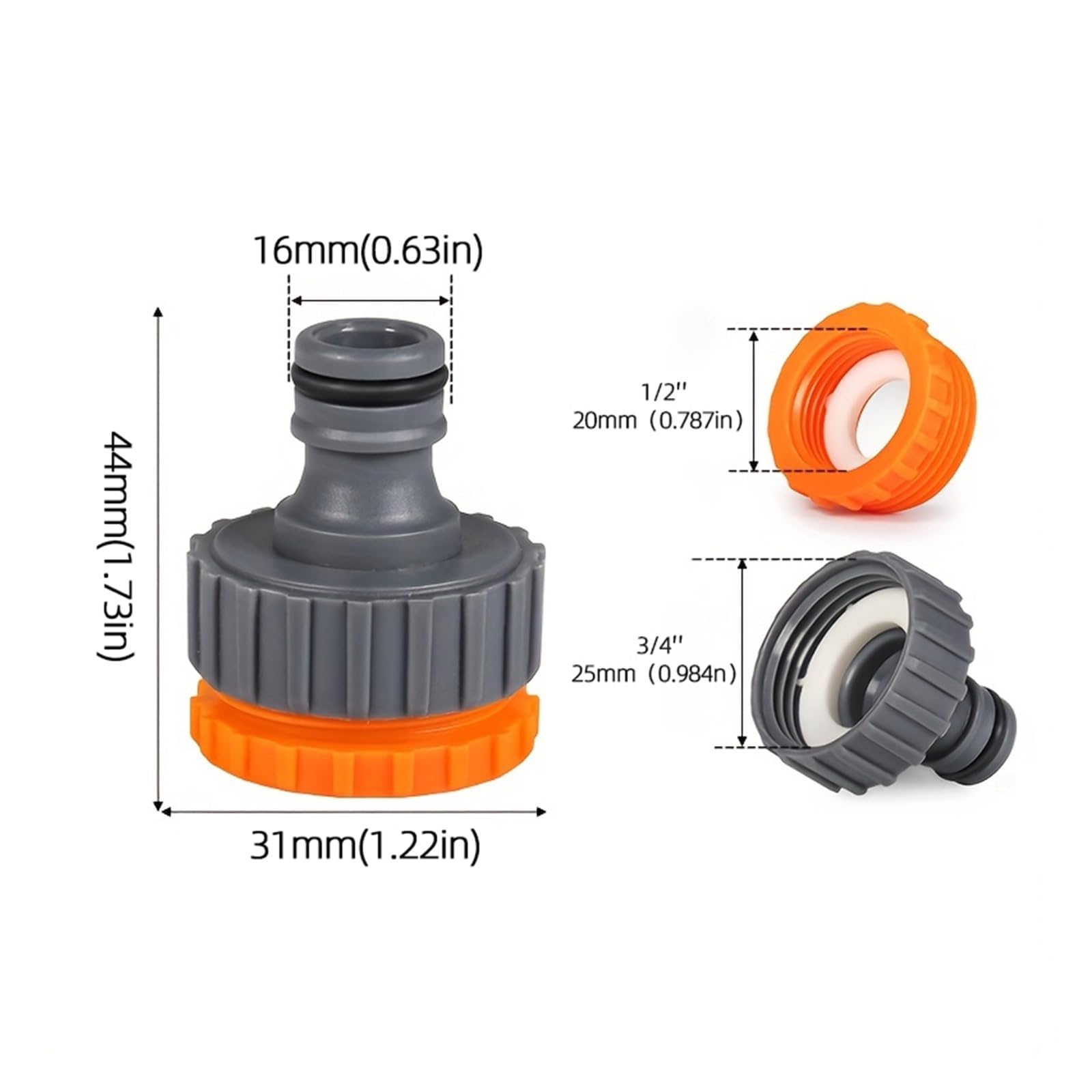 Adattatori per rubinetto femmina – raccordi a connessione rapida per irrigazione da giardino, set da 1/2" e 3/4", 3/5/10 pezzi, resistenti e facili da usare