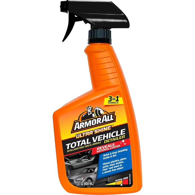 Armor All Ultra Shine Total Vehicle Detailer Limpador Automotivo em Spray para Interior e Exterior, Frasco de 650 mL