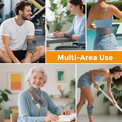 Miniatura 5 de Almohadilla térmica inalámbrica para el cuello con masaje, masajeador de cuello con calor, almohadilla térmica para el dolor eléctrico, envoltura