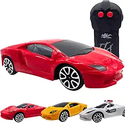 Carro de controle remoto 2 Funções brinquedo criança pequena menino 3 anos carro de policia presente dia das crianças natal (Fugitivo Vermelho)