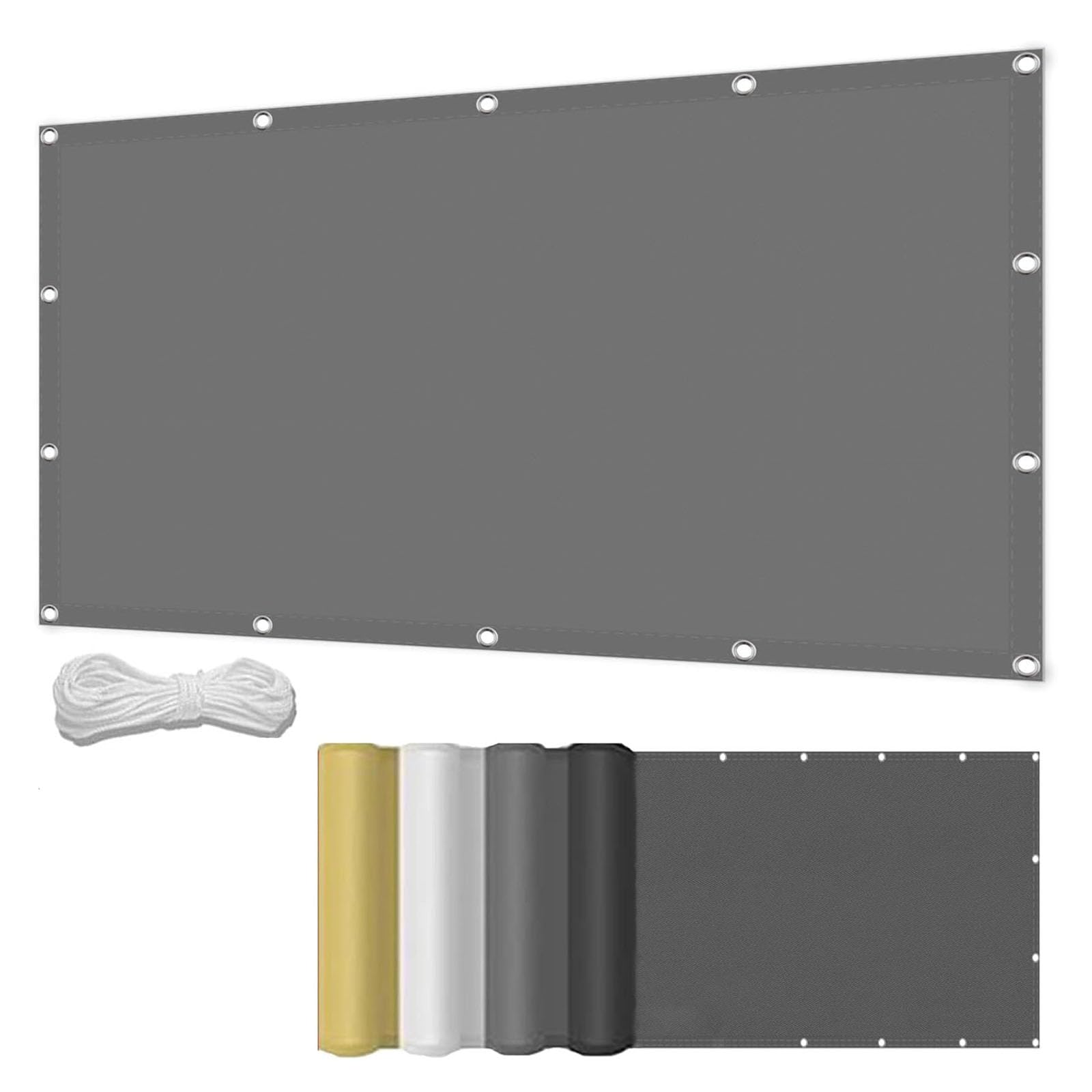 Voile d'ombrage extérieur imperméable 2x3m gris foncé pour jardin et pergola