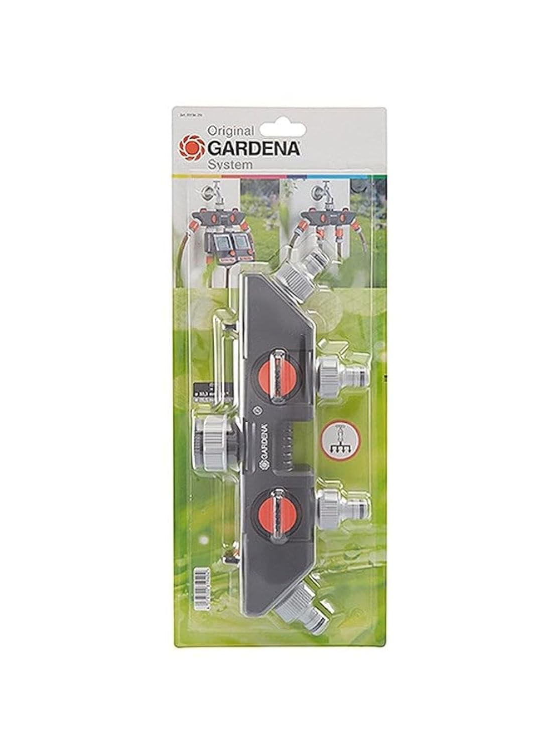 Gardena- 4-Channel Water Distributor Black/Silver/Red