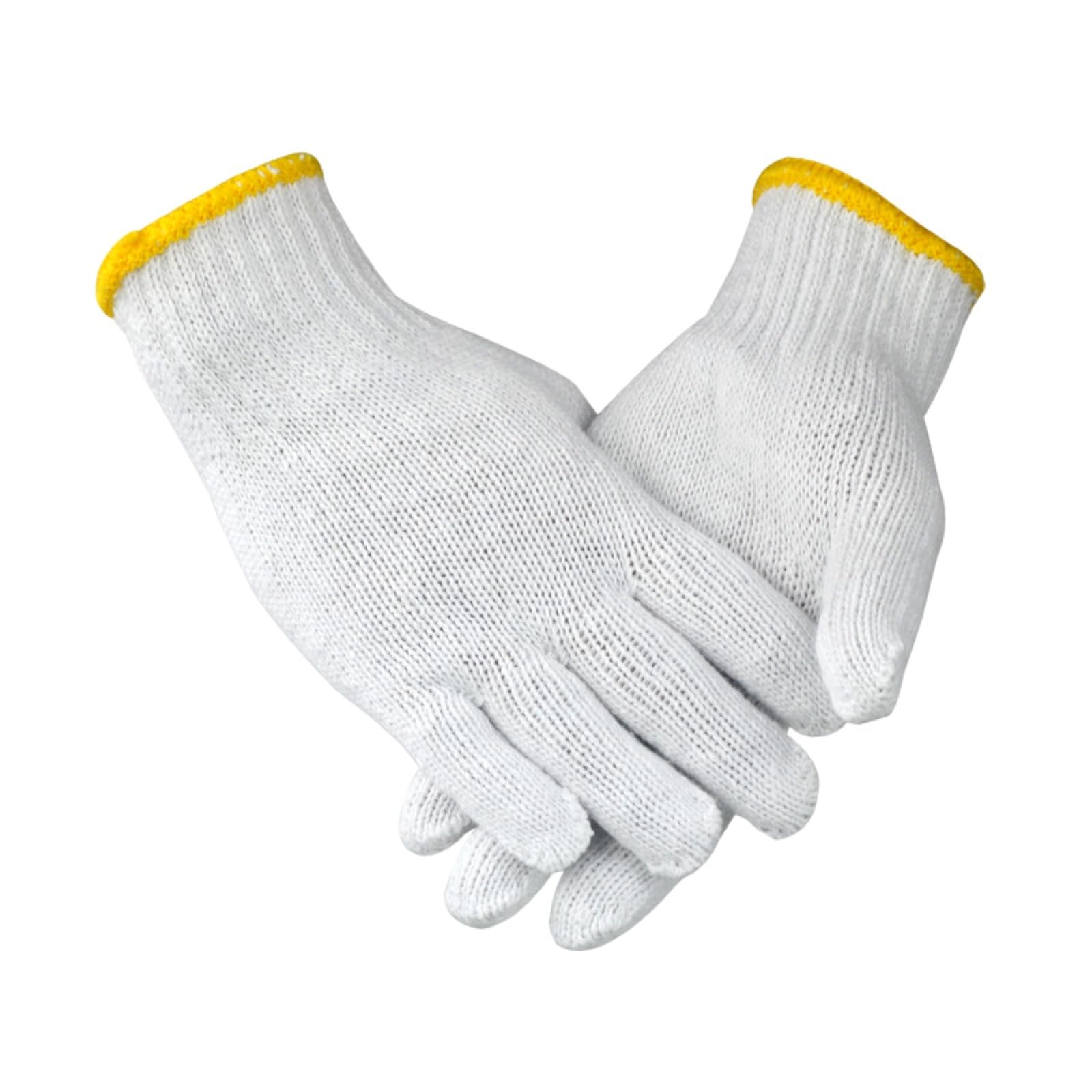 Generico Compatibile con 12 paia di guanti di sicurezza in maglia di cotone poliestere 7G for protezione delle mani for l'industria del giardinaggio
