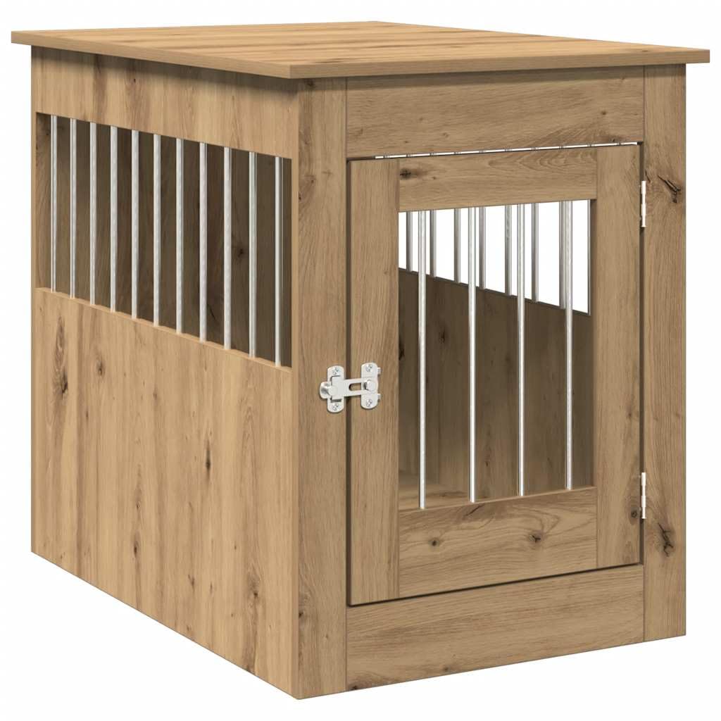 vidaXL Dog Crate Furniture Artisan Oak 55x80x68 cm Engineered Wood, dog kennel, dog crate, animal house, dog cage, dog shelter, pet cage — image 1