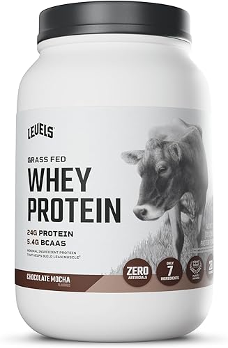 Miniatura 19 de Levels Proteína de suero de leche alimentada con pasto en polvo, sin artificiales, 24G de proteína, chocolate doble, 2 libras