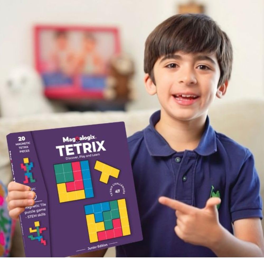 PELIKAS TOYZ Magnalogix Magnetic Game Tetrix for Kids Age 6 to 9 Years Old Tetris Puzzle for Kids, Gift for Boys Girls,Travel Game - Tetrix Junior - Image 2 thumbnail