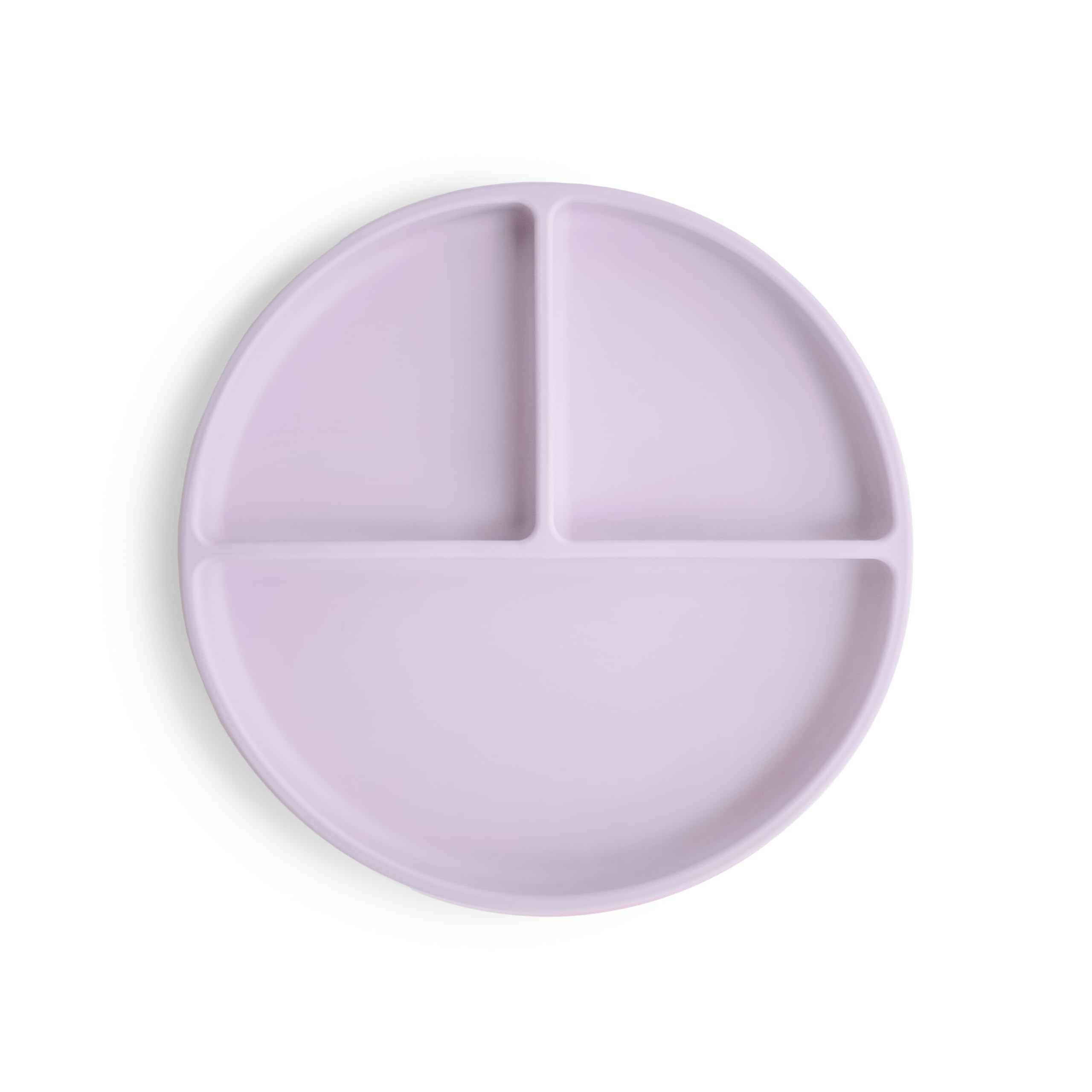 Mushie Silicone Suction Plate | Non-Slip Divided Plate for Babies & Toddlers | Food Grade Silicone | Dishwasher & Microwave Safe | Soft Lilac โ image 1