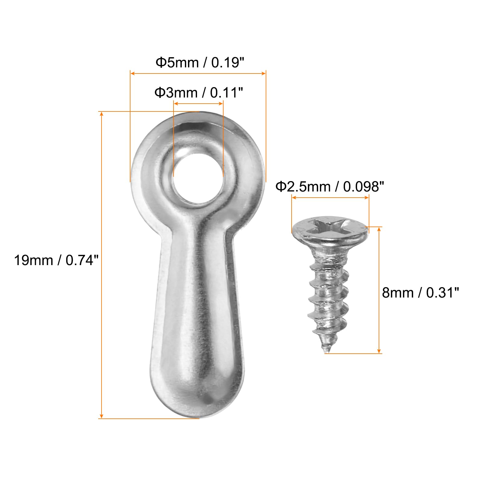Sourcing Map 100 Bilderrahmen-Clips Mit Schrauben – Silber, Drehknopf-Verschluss, 25x9 Mm