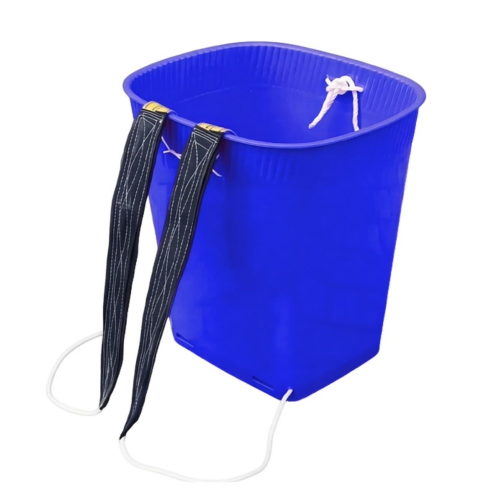 Cestino in Plastica Rinforzato Cestino Traforato Cesto da Schiena con per Orto, Blu, 46cm
