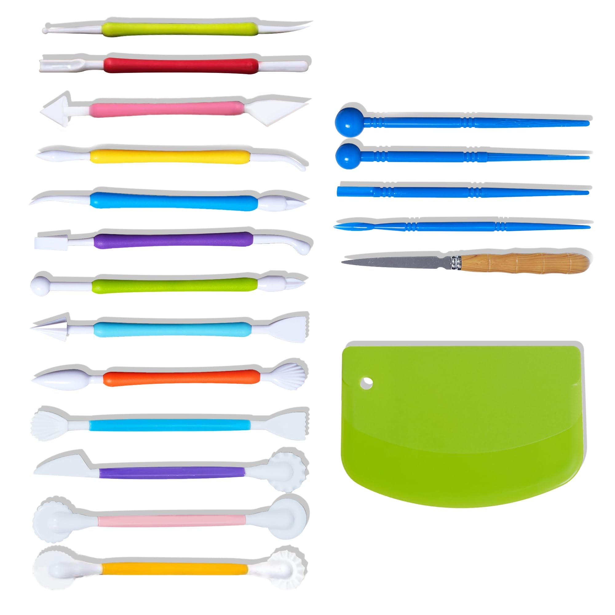 Outils d'argile pour enfants et kit de modelage en plastique de 19 pièces