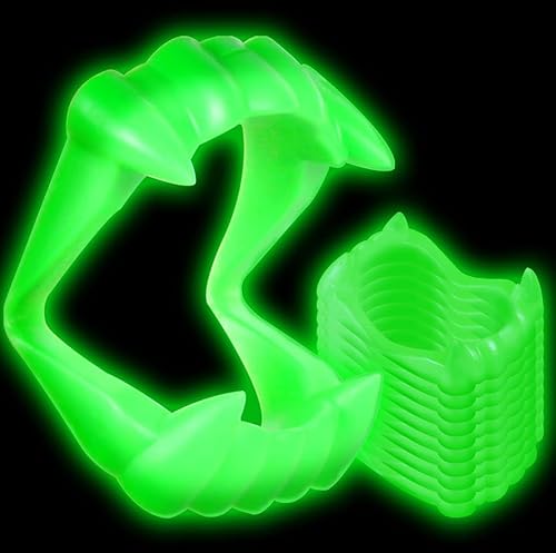 Miniatura 9 de 144 colmillos de vampiro de lujo, surtido a granel (brilla en la oscuridad, negro, morado, verde, rosa intenso y naranja)