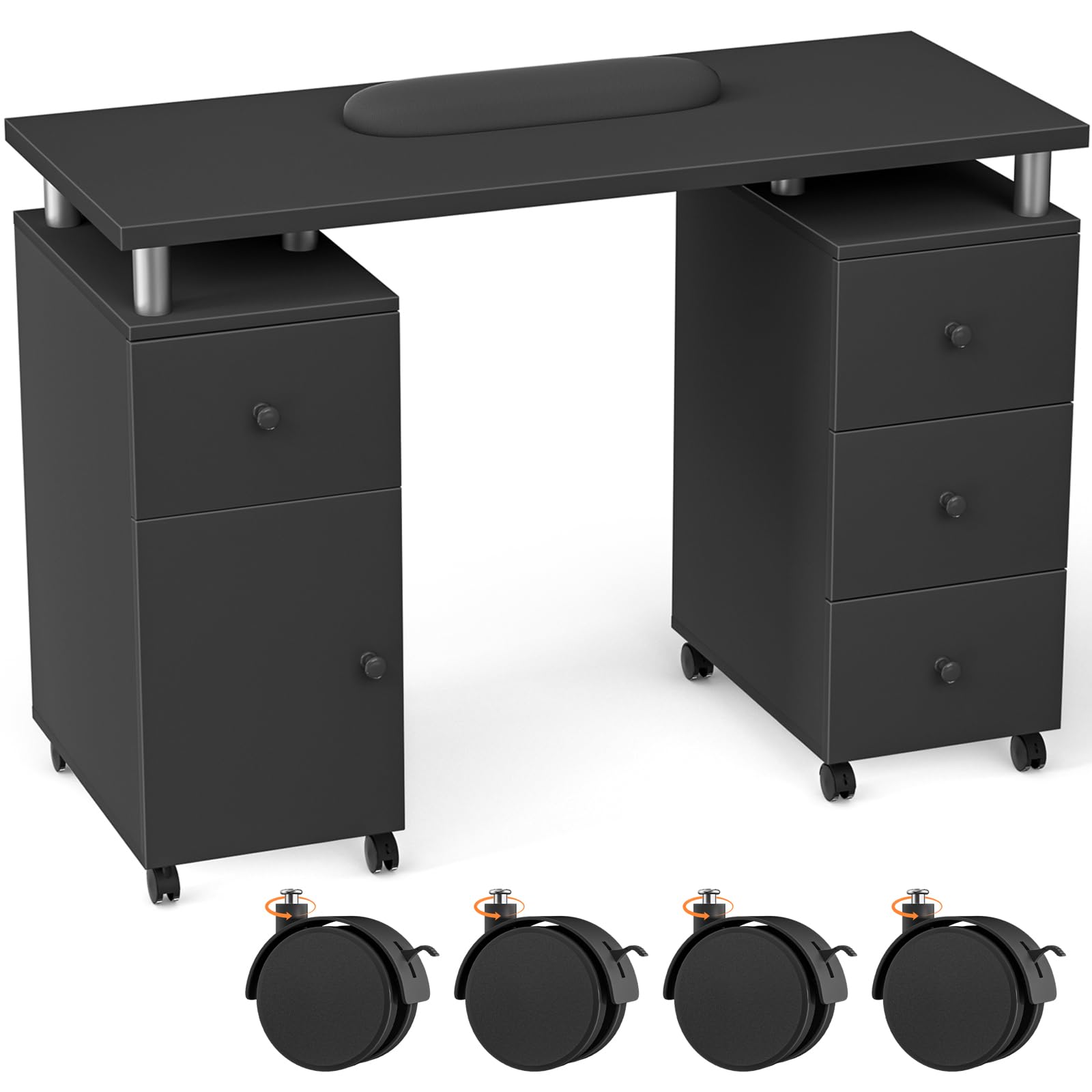 Amazon.com: DeerDean Black Manicure Table Nail Desk Station