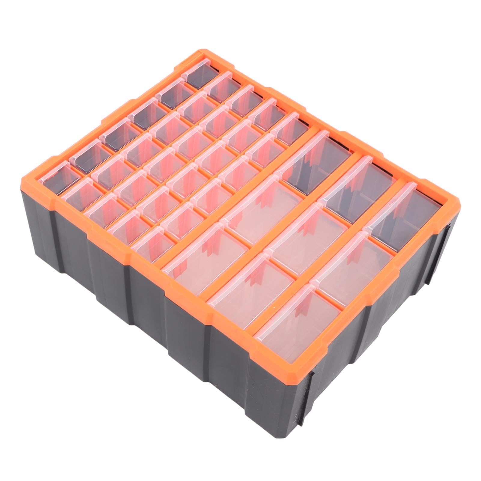 Fafeicy Organizador de Piezas de 39 Cajones con 9 Cajones Transparentes Grandes y 30 Pequeños, Apilable y Montable en la Pared para Herramientas, Tornillos, Cuentas, Suministros para