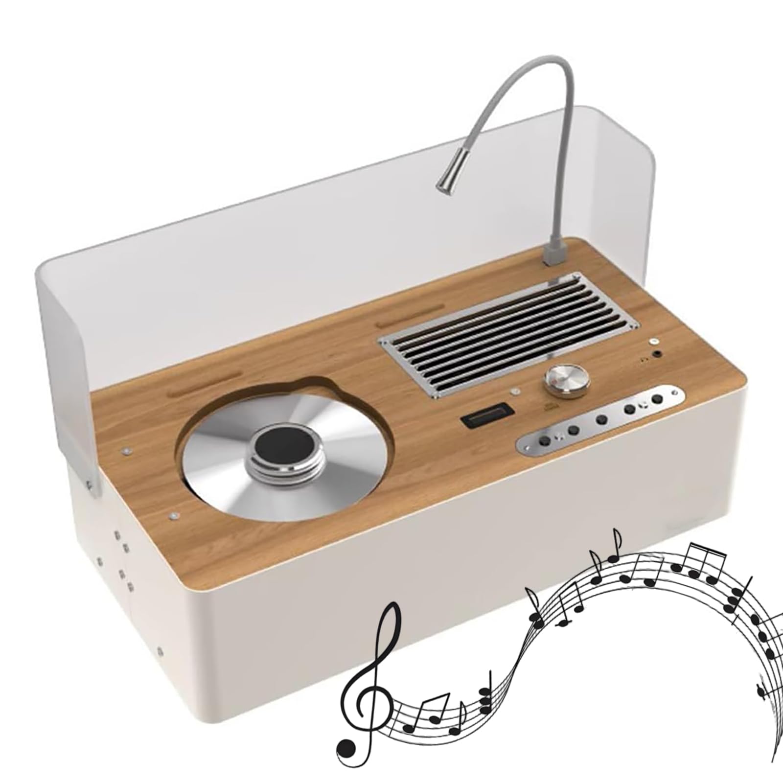 Odtwarzacz CD, profesjonalny odtwarzacz muzyczny retro z reflektorem USB i głośnikami HiFi, obsługuje wiele formatów CD i dźwięku przestrzennego, idealny dla miłośników muzyki
