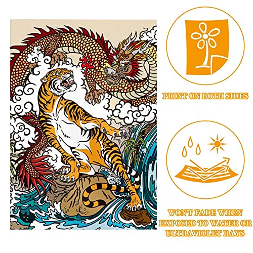 Drapeau de jardin dragon chinois en polyester pongé de qualité supérieure - 2