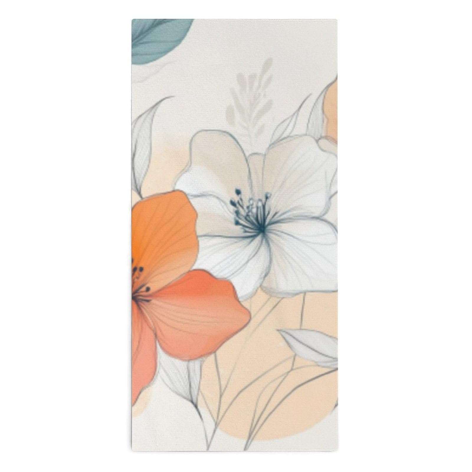 velumair Modern Flower Line Art Hand Towels Bathroom Hand Towel Absorbent Soft Bath Towels Fingertip Towels for Bathroom Decorative