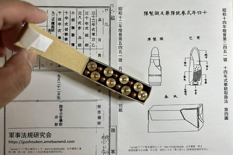 Amazon.co.jp: 日本軍 陸軍 海軍 十四年式拳銃九四式拳銃 擬製弾 参考
