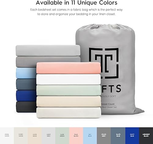 Miniatura 8 de TAFTS-Sábanas de bambú tamaño Queen - Juego de sábanas de viscosa de bambú 100% puro - Sábanas de bambú 400TC - 4 piezas - 17 pulgadas Deep Pocket -