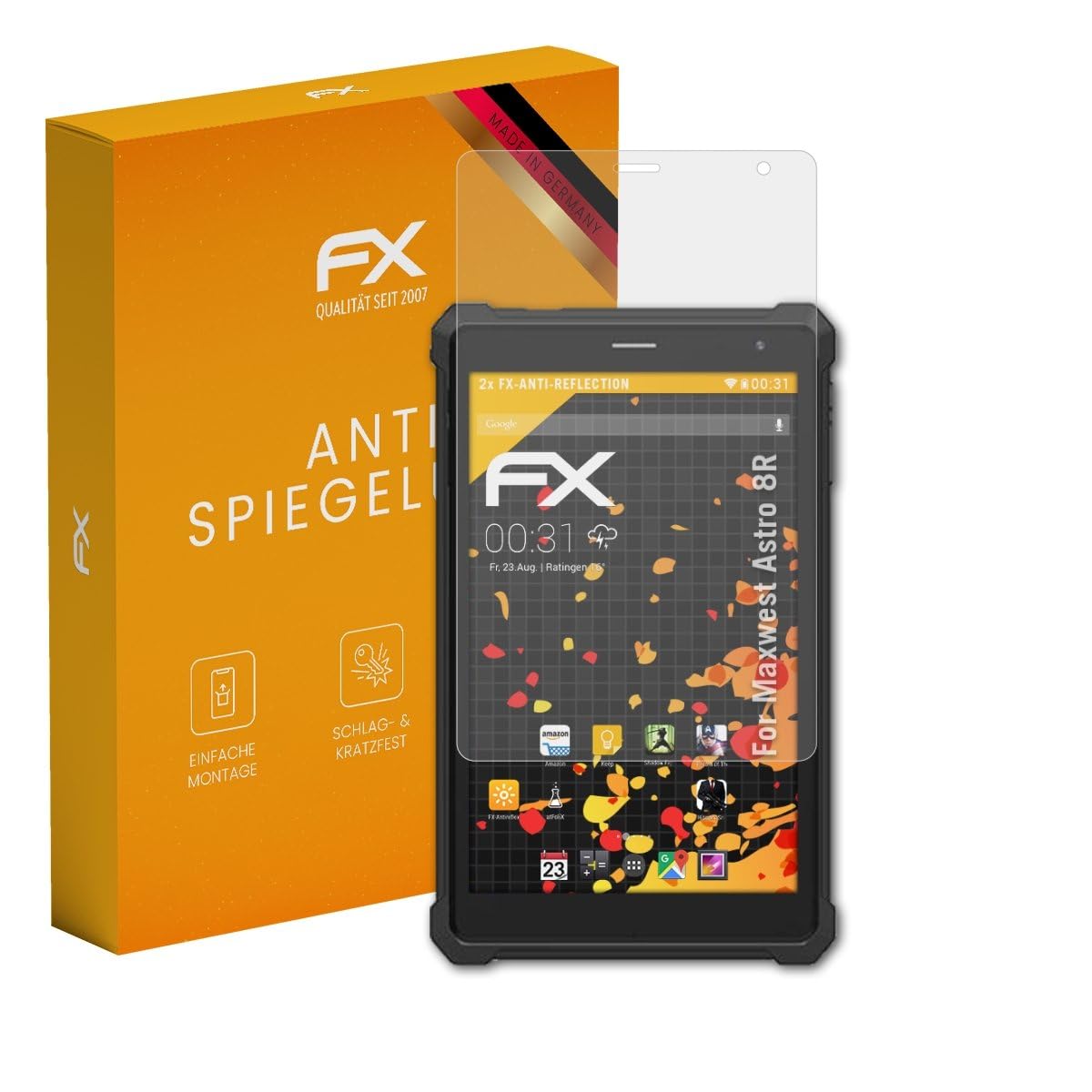atFoliX Screen Protector compatible with Maxwest Astro 8R Screen Protection Film, anti-reflective and shock-absorbing FX Protector Film (2X)