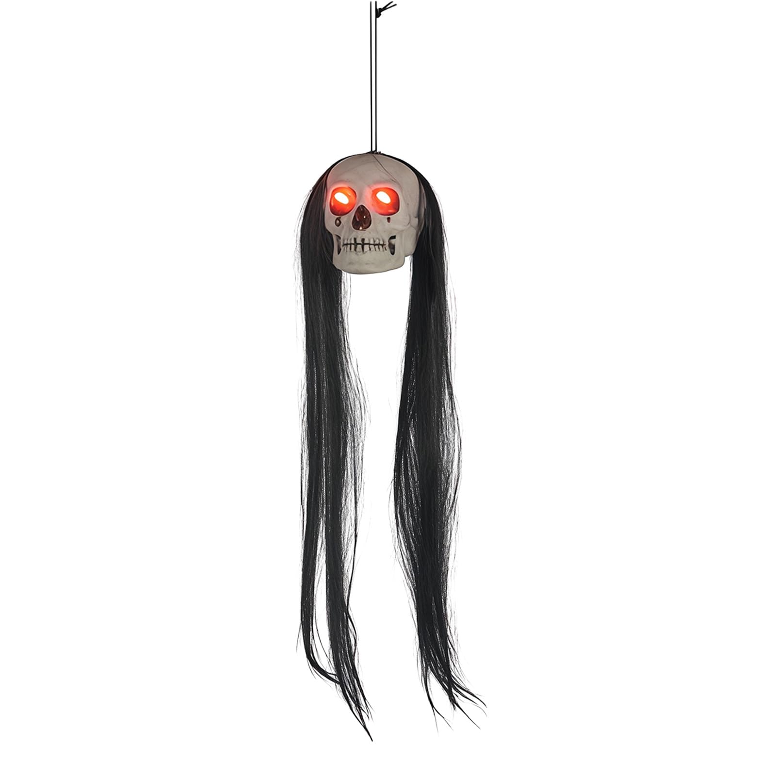 APGLSXY Glowing Hanging Specter with Long Hair for Halloween Party Decoration Indoor Outdoor Use Skeleton Props Light Up Hanging Manifestation