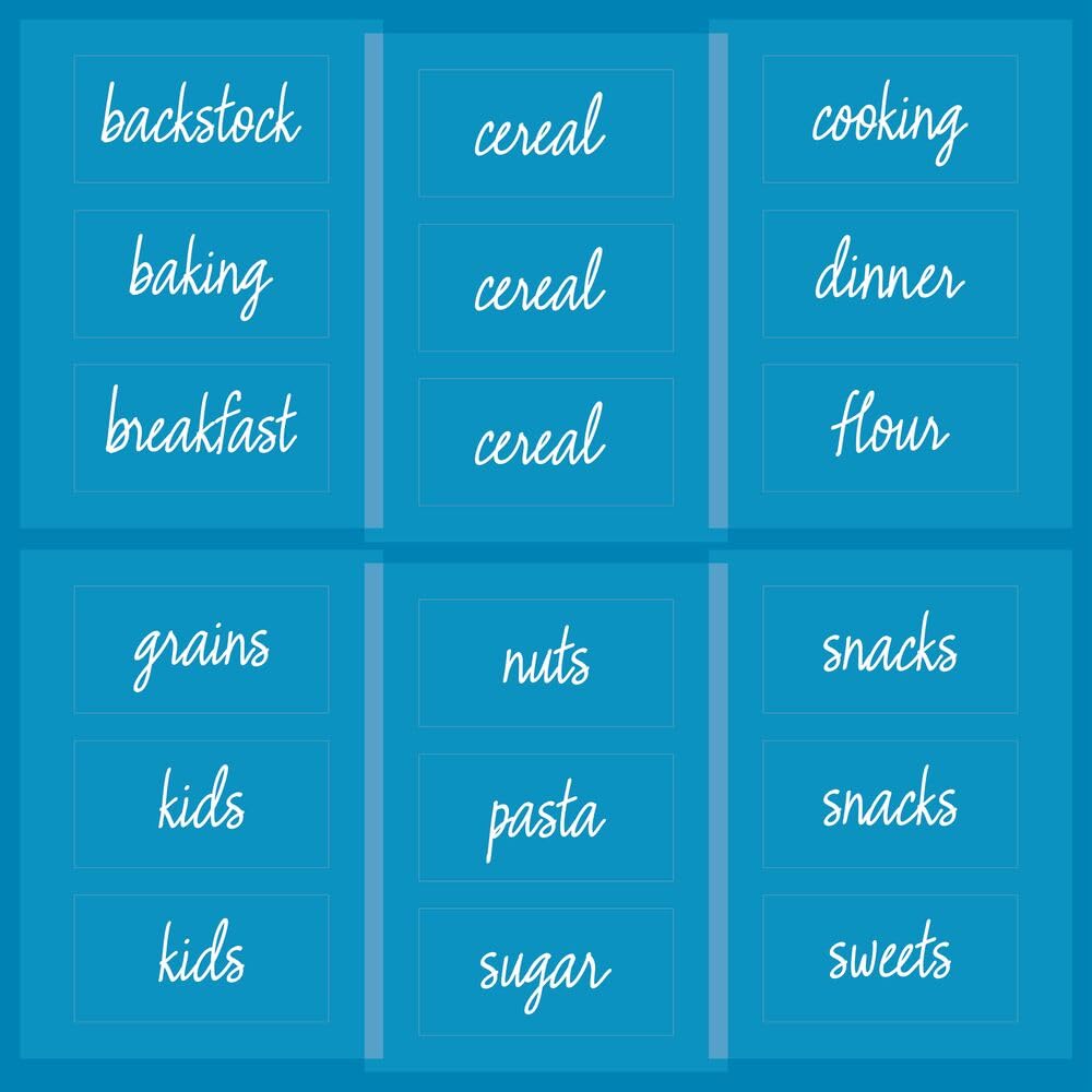 The Home Edit by iDesign 18-Piece Pre-printed Handwritten Script Clear Labels for Kitchen Pantry