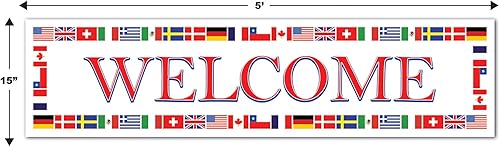 Miniatura 2 de Banners de bienvenida internacionales diseños asstd accesorio de fiesta 1 unidad 2Pkg