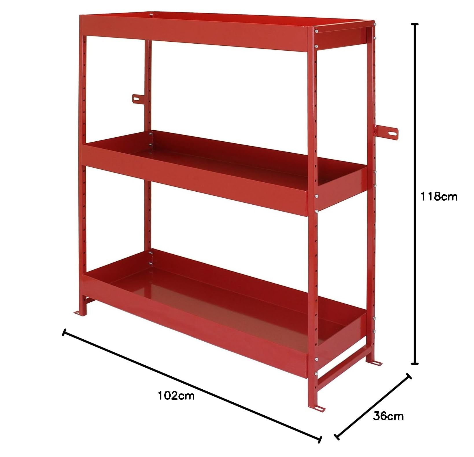 Monster Racking - Juego de 3 Estanterías Rojas para Furgoneta Estanterias Industriales Garaje Trabajo Universal Profesional Estanterias Metalicas Almacenaje Almacenamiento Herramientas para Furgonetas