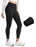 Matte Fleece Lined Leggings 25'' - Thermal Casual Lounge Workout Womens Yoga High Waisted Pants Winter Warm