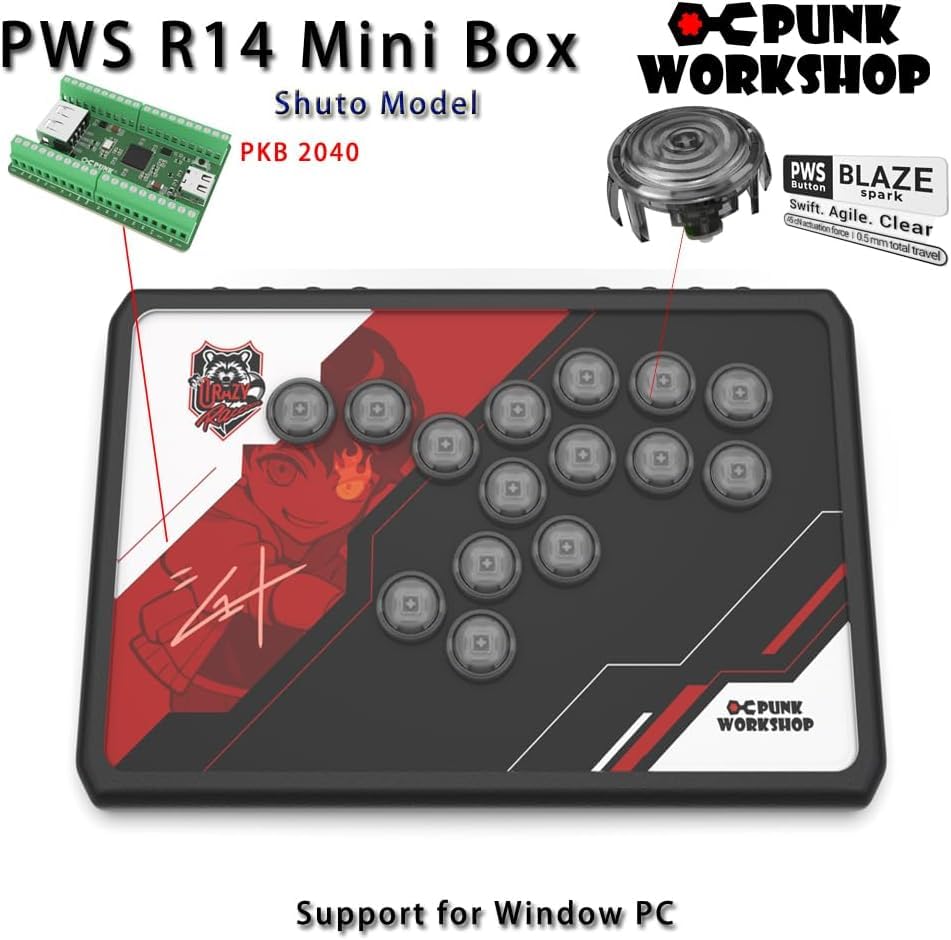 PWS R14 PKB(PC) タイプF ブラック レバーレスコントローラー Amazon | Punk Workshop PWS R14 パンクワークショップ アケコン