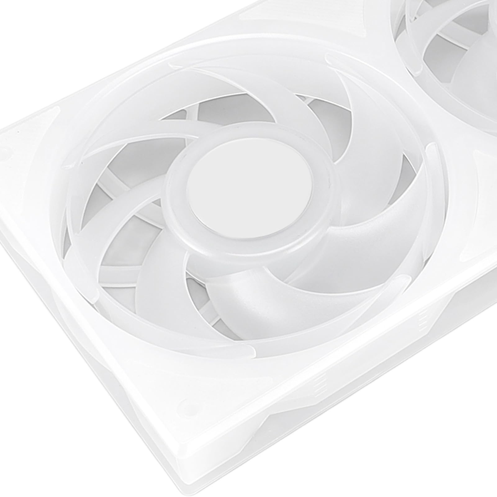 Pongnas Wentylator Obudowy 360 Mm 3 Cale RGB do Komputera PC, Cichy 4-pinowy Wentylator PWM 2200 Obr./min z 7 łopatkami, Ulepszone Rozwiązanie Chłodzące (WHITE)