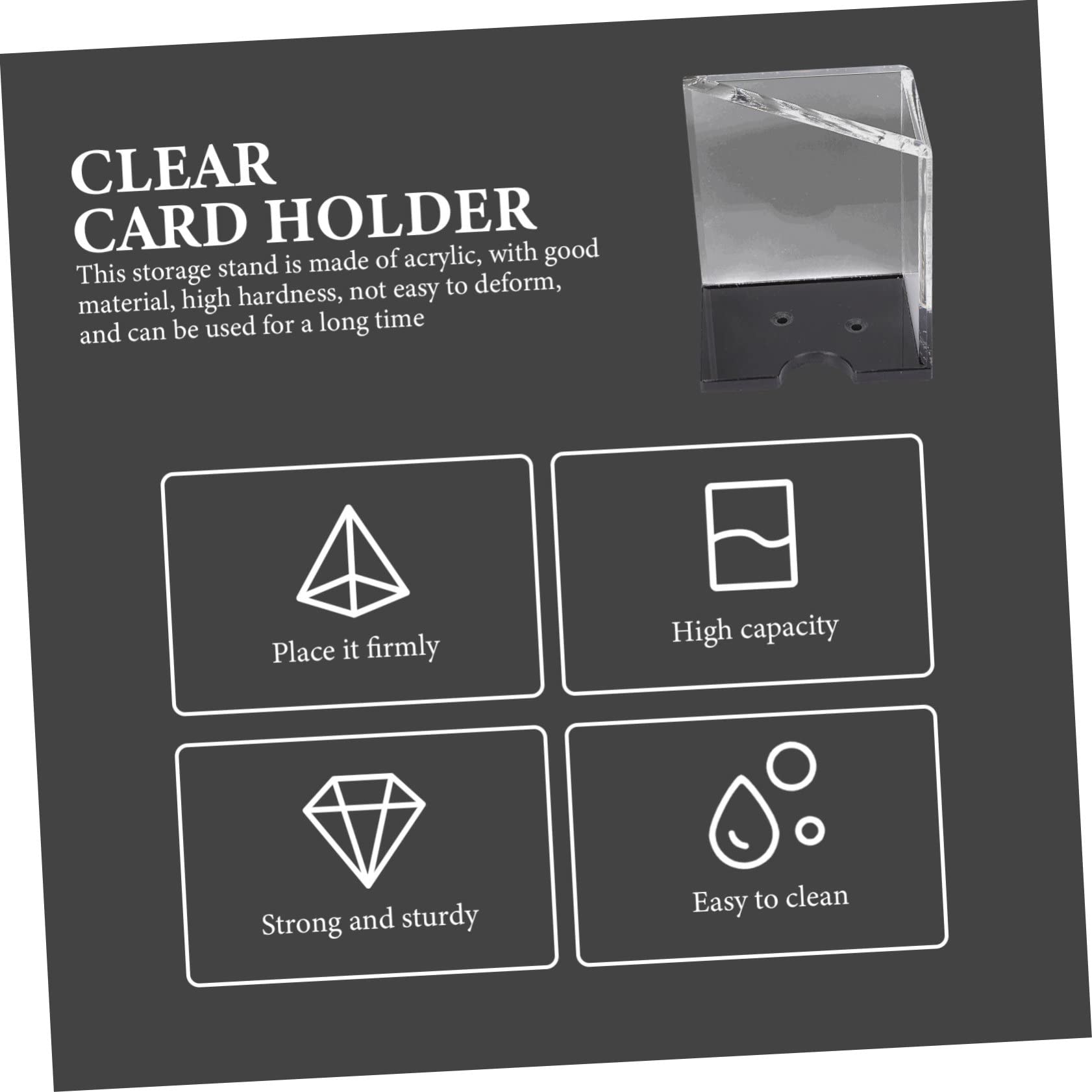 Scatola Carte Poker in Acrilico Trasparente Contenitore Stabile e Antiscivolo per Resistente e Facile da Pulire Organizer per Carte da Gioco