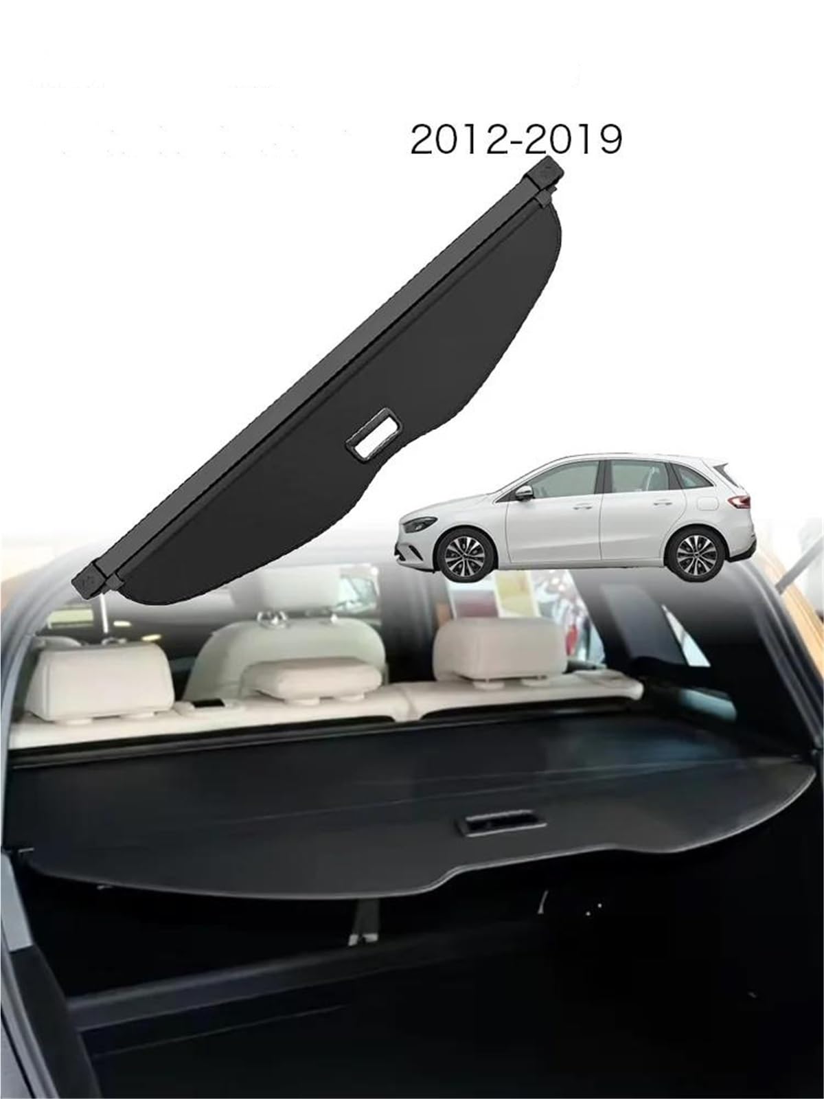 Plage Arrière pour Mercedes pour Benz W246 B180 B200 2012-2019 Classe B Couverture De Chargement De Voiture Coffre Support Arrière(Look de Carbone)