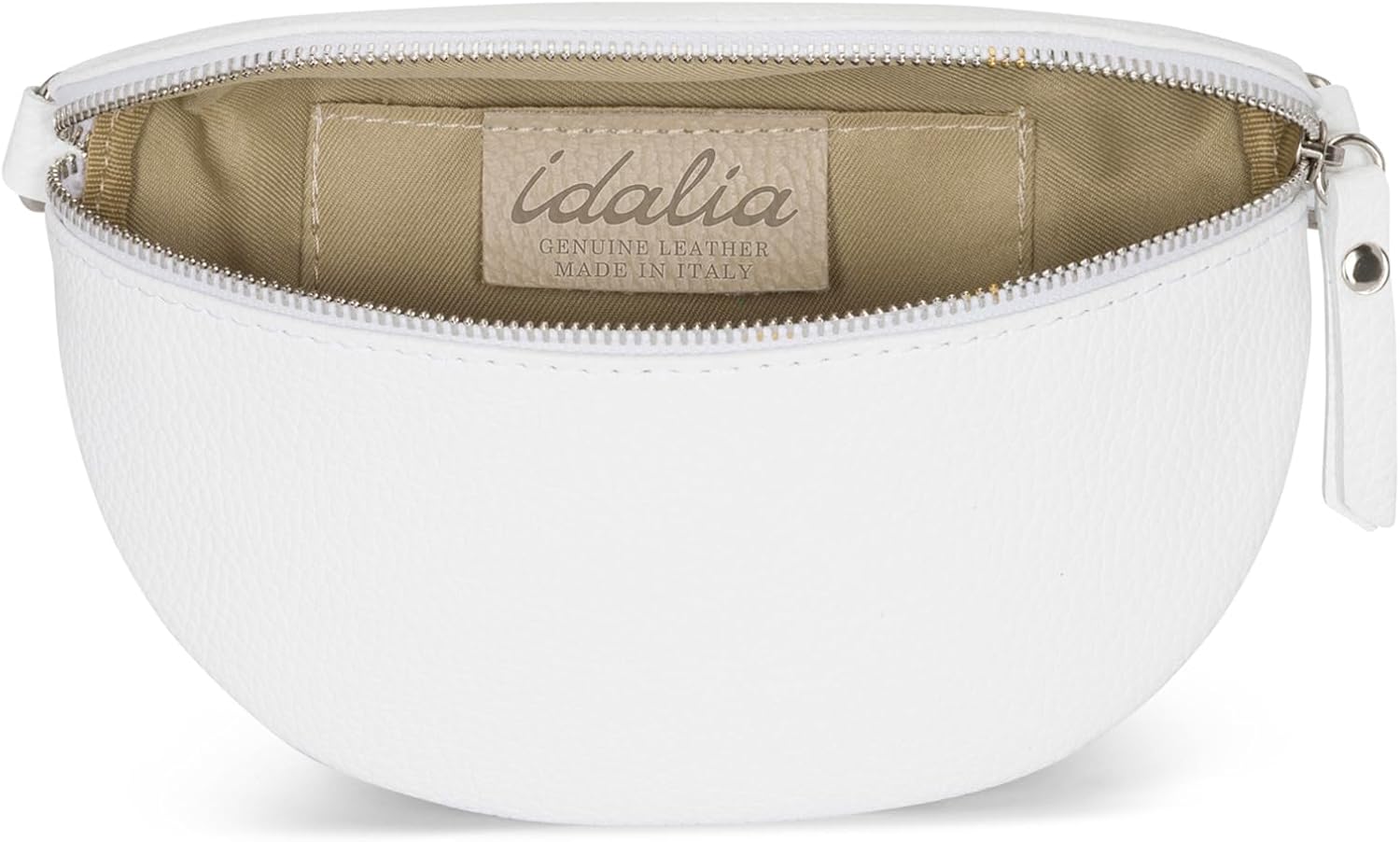 IDALIA Crossbody Bag - Genuine Leather - Fanny Pack - Shoulder Sling Bag - Made in Italy, Sold in U.S. by Idalia (White, Large)