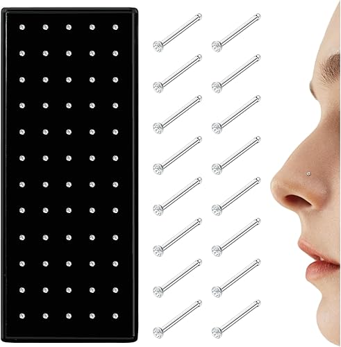 Miniatura 7 de Jstyle 22G - 60 piercings de acero inoxidable para la nariz piercing para el cuerpo joyería de 0059in 0079in 0098in
