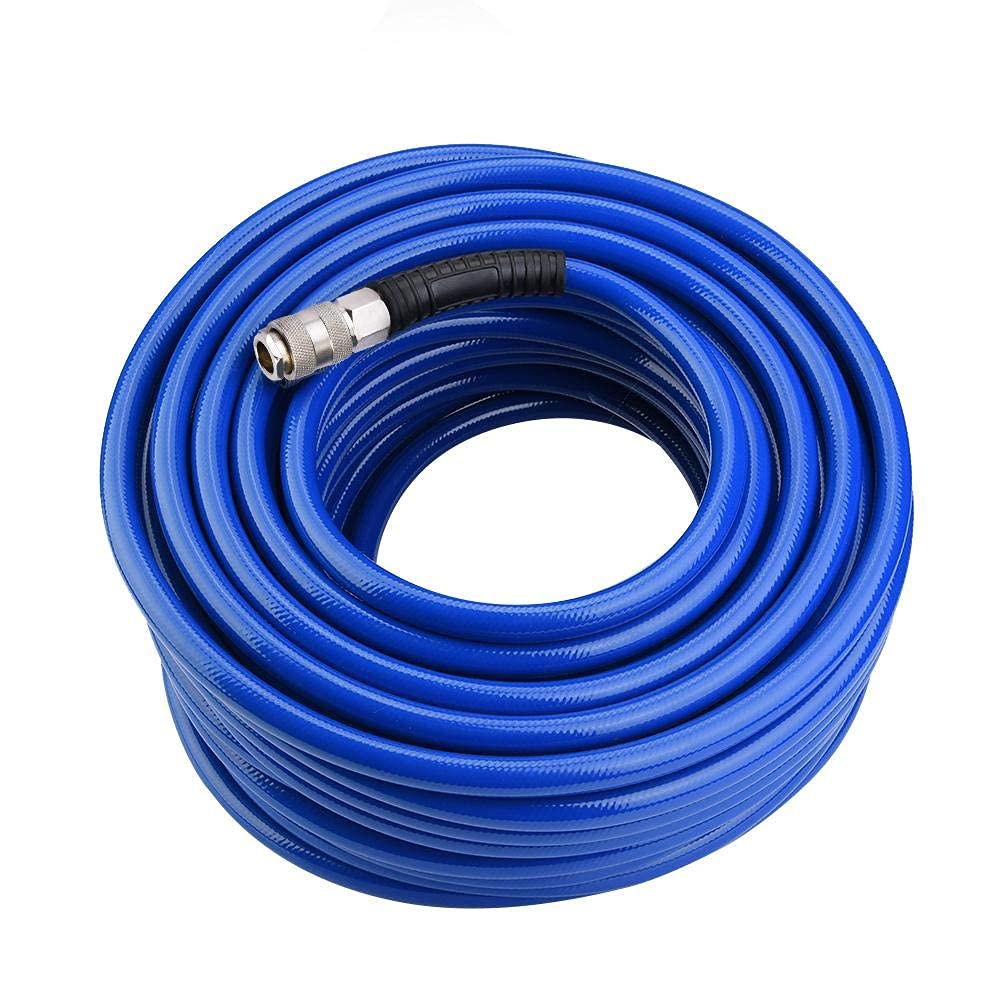 Manguera flexible azul de la línea de aire con la manguera del PVC de Pneuma del conector rápido para el compresor de aire los 30M