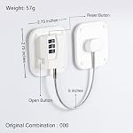 Serrure de réfrigérateur, Verrouillage de réfrigérateur lourd, Verrure combinée pour armoires de réfrigérateurs, tiroirs, verrou de sécurité, installation facile Aucune clé nécessaire (White-2pack)