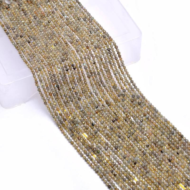 Labradorite jaune perles rondes facettées 3mm pour création de bijoux DIY - 4