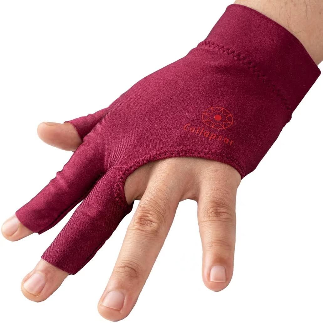 Collapsar Billiard Gloves 3 Open Fingers for Pool Snooker Carom Cue Sport - Fits Left Hand in Different Size : Sports & Outdoors
