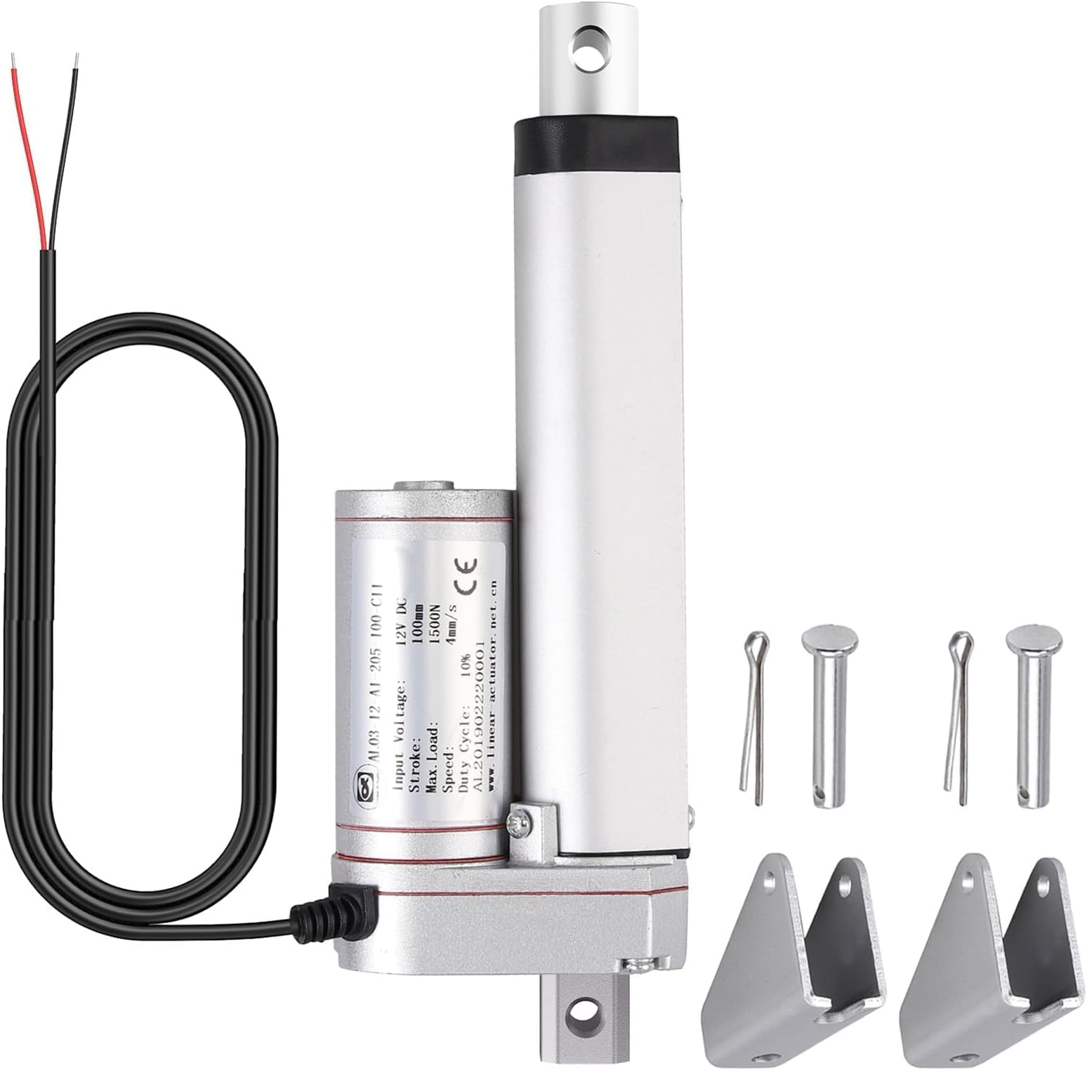 Justech 100mm Linear Actuator Motor DC 12V 1500N for Auto Car RV Electric Door Opener Vehicles Vessels Cargo TV Lift Tables Massage Beds Electric Beds Medical Chairs Electric Equipment Camera Frames