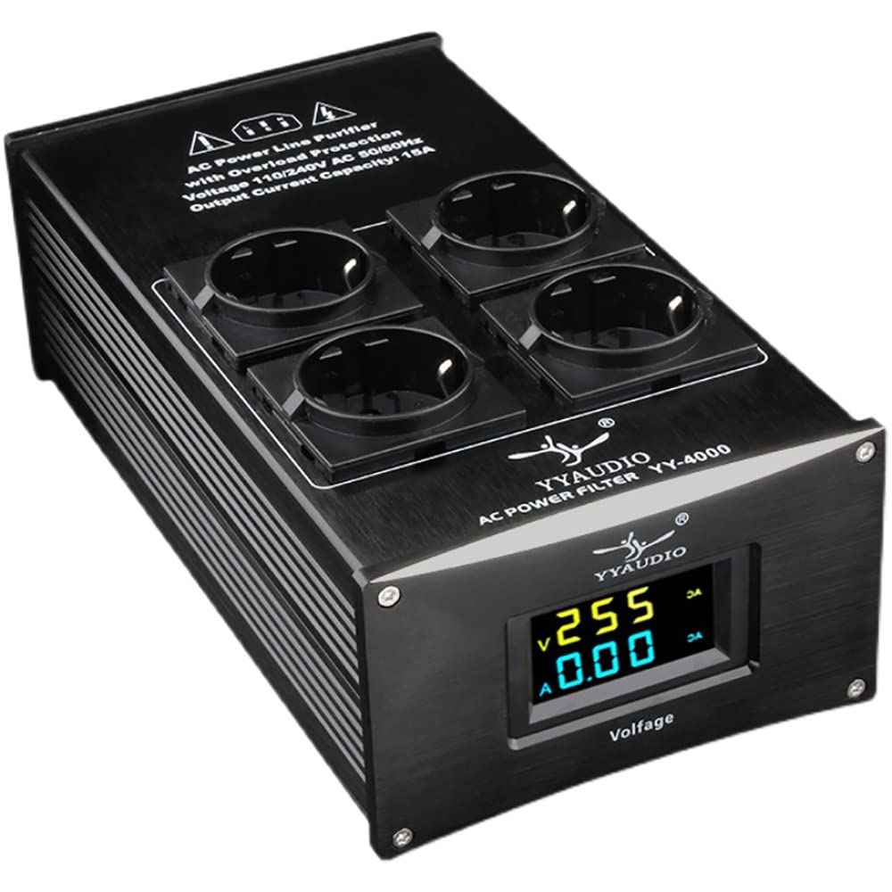 Filtr zasilania AC Redukcja Szumów Hifi Oczyszczania Energii Ochrona Przed Przeładowaniem Z Gniazda Ue Power Listwa AC 100-240V 3000W (4 EU Wtyczki)