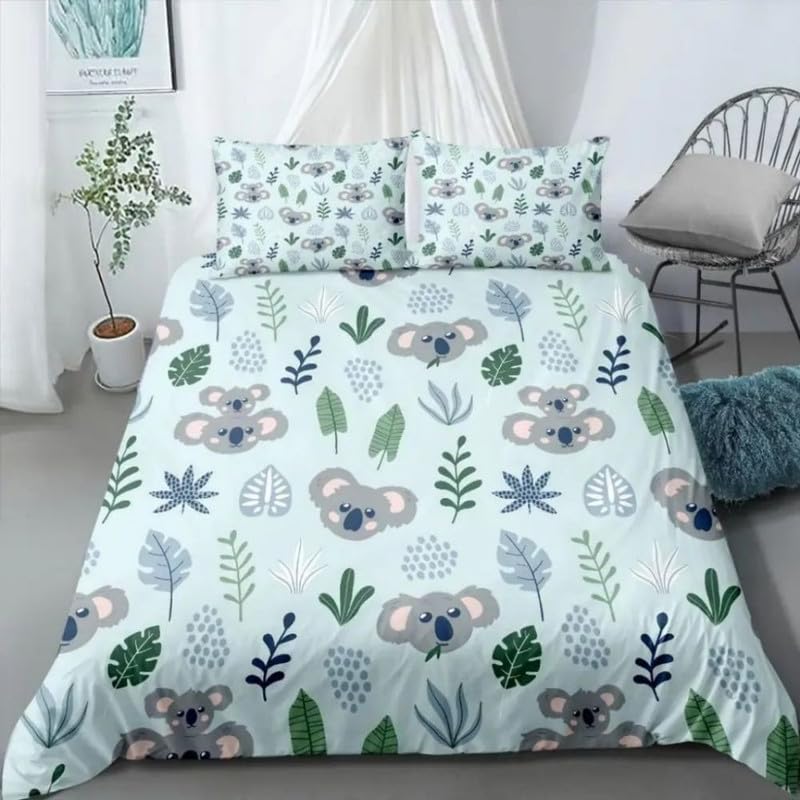 Funda nórdica de koala azul claro ideal para renovar el confort y la decoración del dormitorio
