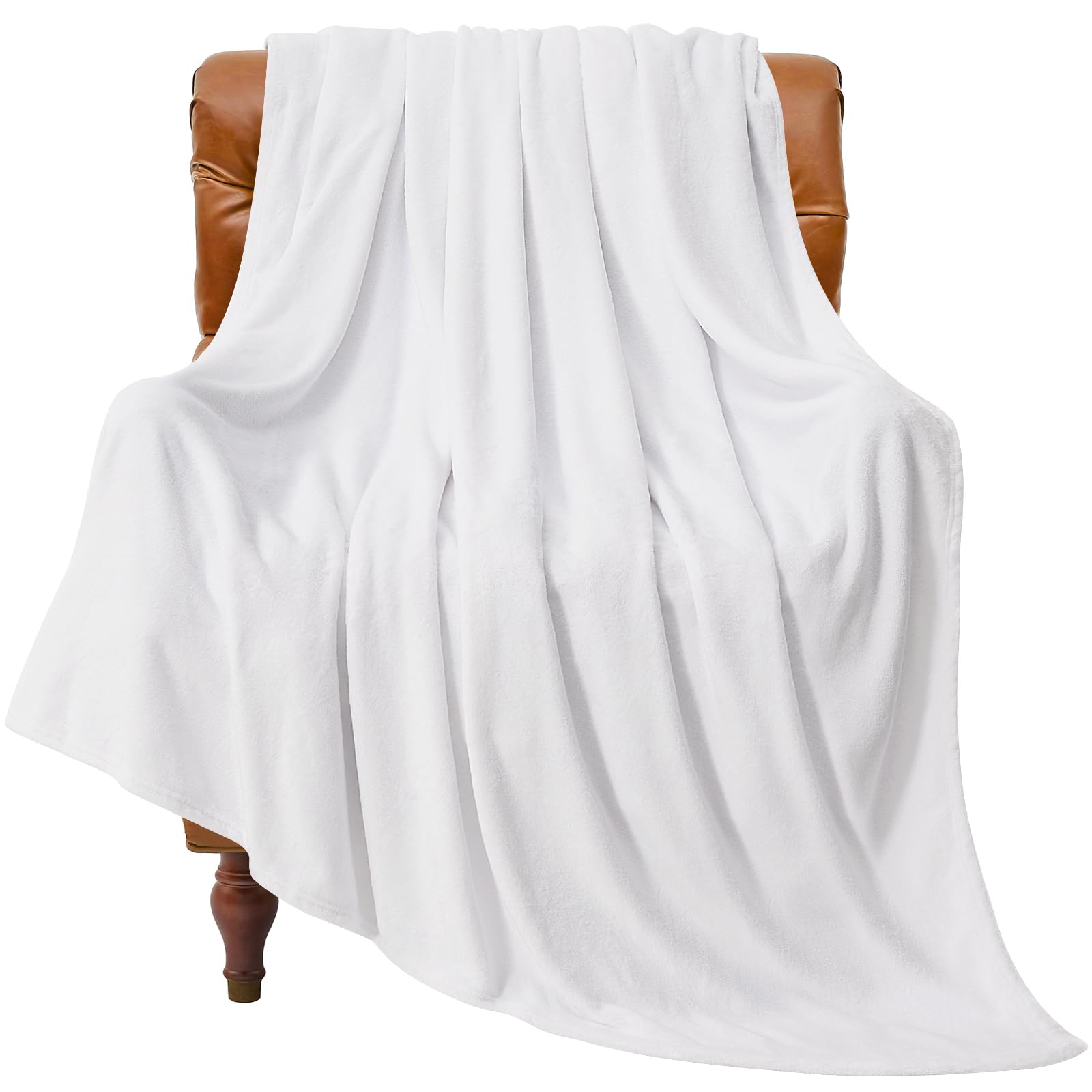 BEDELITE Fleece Blanket Soft Plush Throw for Couch White 50"x60" | Ultra Soft Fleece, Plush Microfiber, Lightweight Warmth, All Season Comfort, Fade Resistant, Machine Washable, Couch Sofa Bed