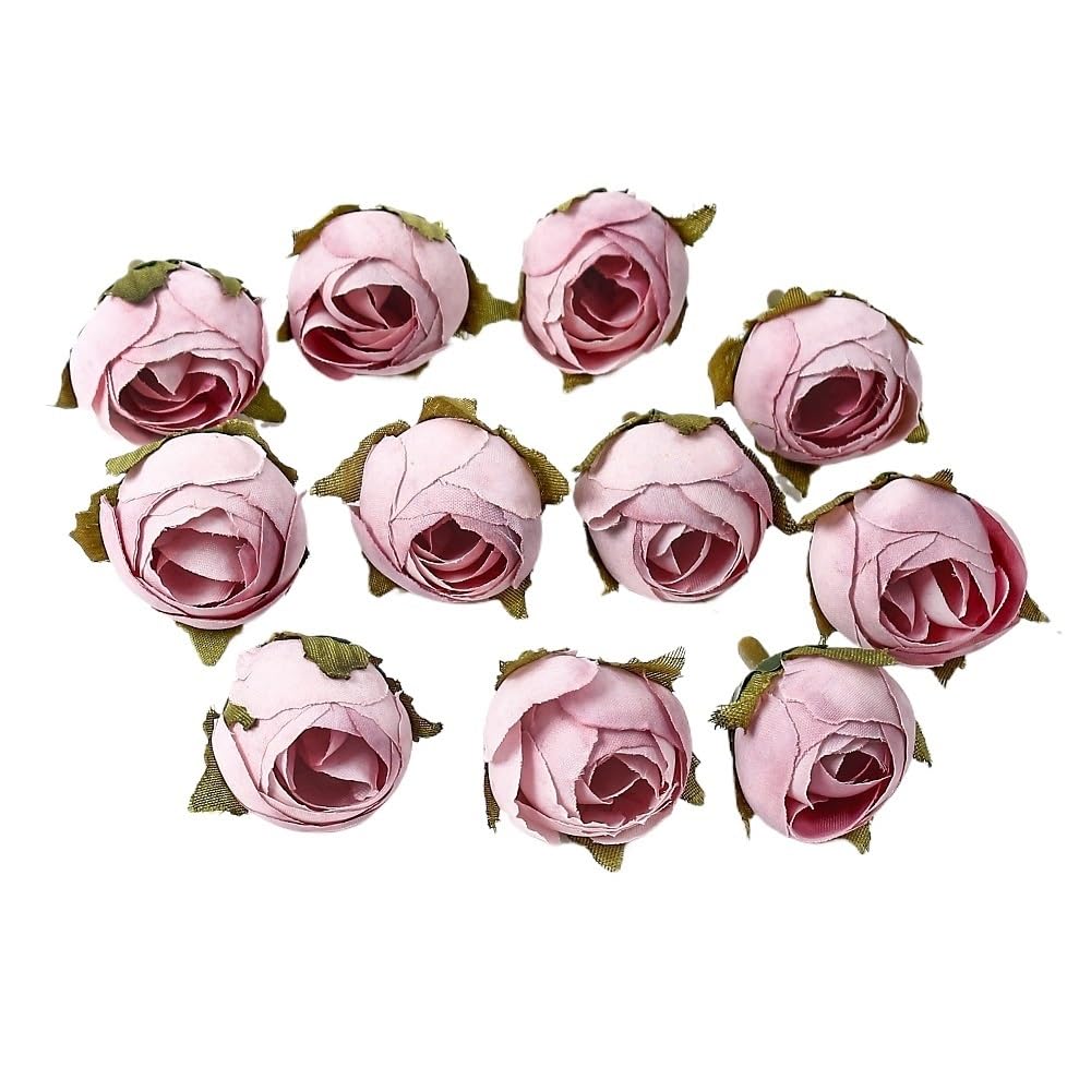Casetlong 20PCs Artificial Flowers Head Silk Fake Wedding Marriage Decoration DIY Wreath Bouquet Accessories(PURPLE)