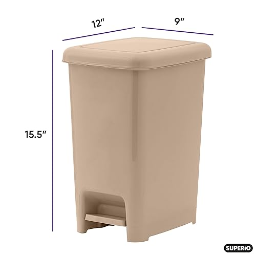 Miniatura 2 de Superio Bote de basura con pedal delgado (16 cuartos de galón) (beige)