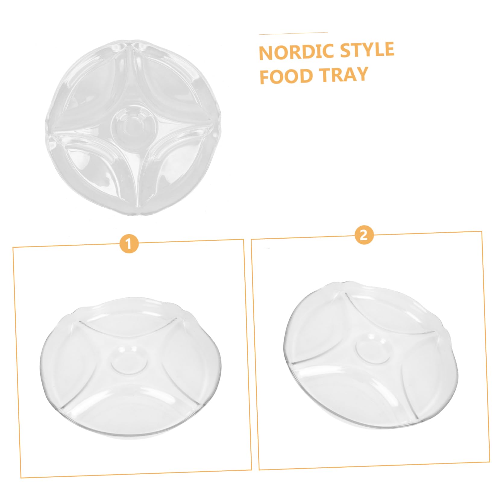 Ciieeo Assiette à Compartiments en Verre, Style Nordique, Séparée pour Collations et Bonbons, Empilable, Anti-transfert D’odeurs, Maison