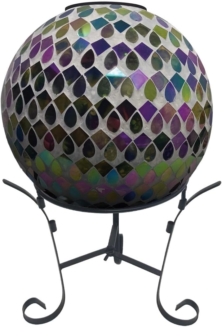 Briarwood Lane Geometric Blue Solar LED Glass Gazing Ball