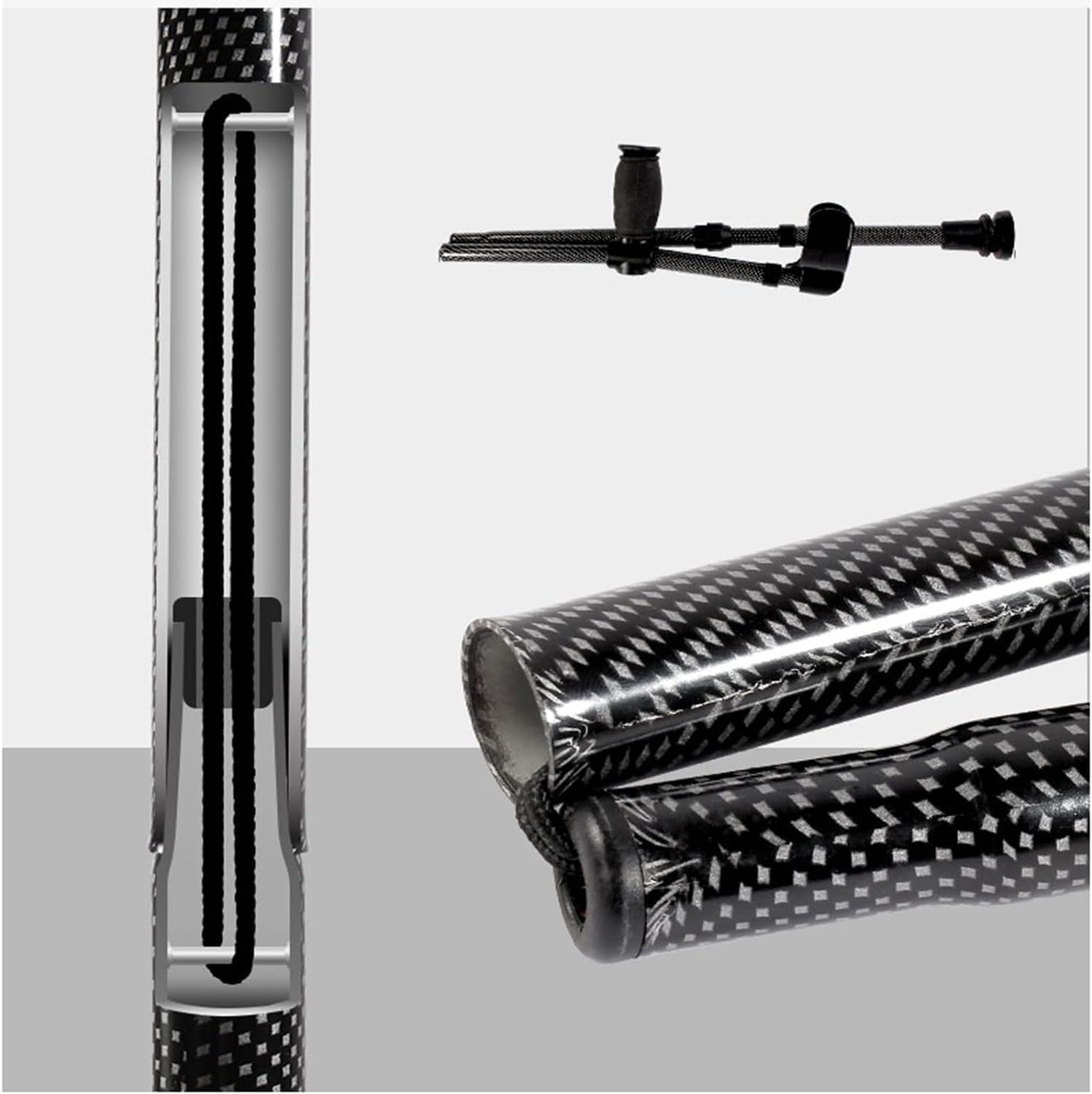 Muletas Plegables de Fibra de Carbono, muletas de antebrazo Ajustables, muletas de Aluminio Ligeras, para Adultos y Adolescentes, 1 Unidad