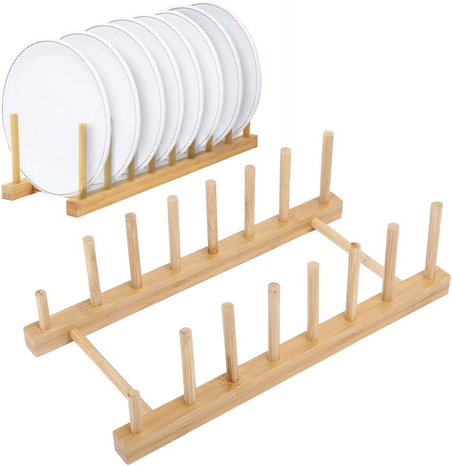 Dish Organizer, Plate and Bowl Organizer, Dish Draining Rack, Plate Holder, Multipurpose Bowl Cup Display, Book Storage Shelf Kitchen Utensils