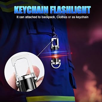 3 Pack Keychain Flashlights, EDC Mini Flashlight Rechargeable, COB Keychain Work Light Flashlights 7 Light Modes, Bright Small Keychain Flash Light for Walking Searching Home and Hiking